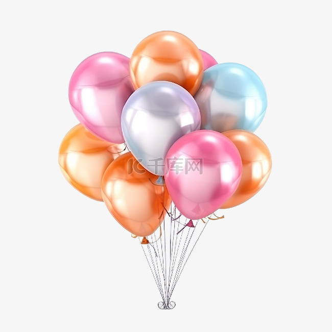 彩色气球生日派对