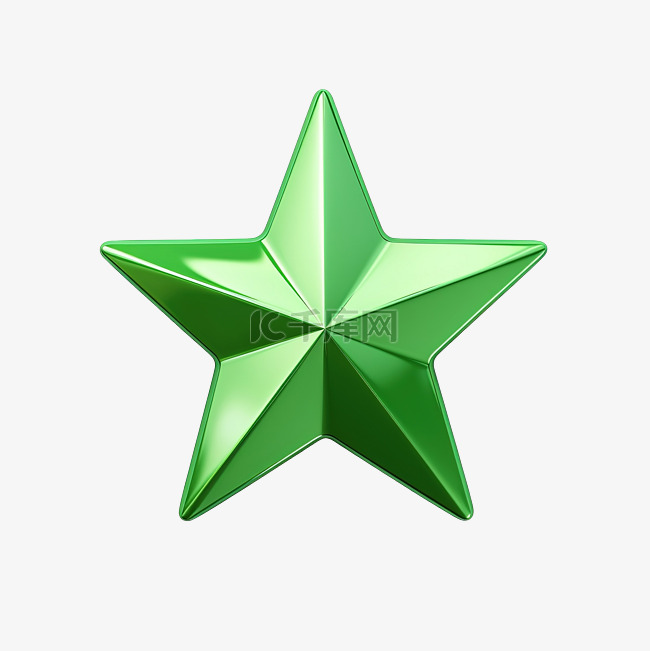 3d 绿色星星素材图片免费下载-千库网