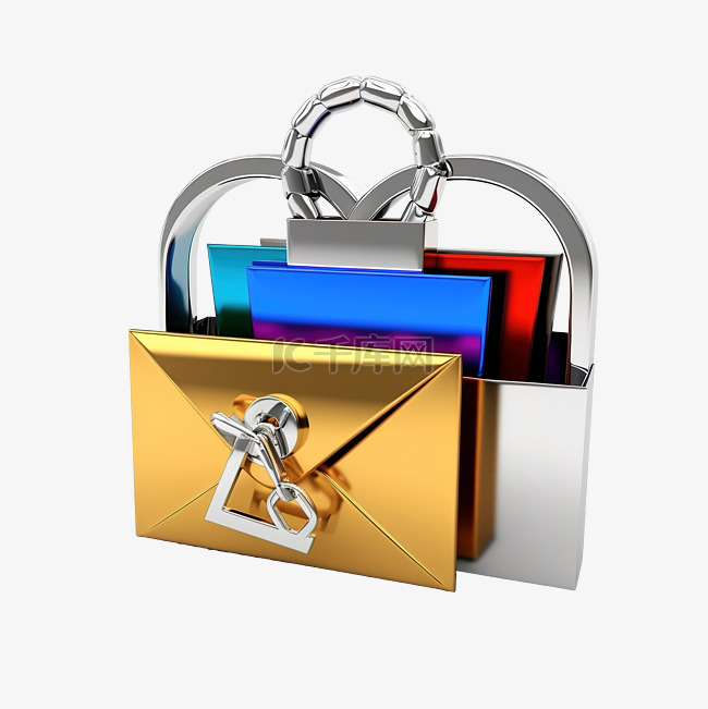 电子邮件锁定信封挂锁安全级别的