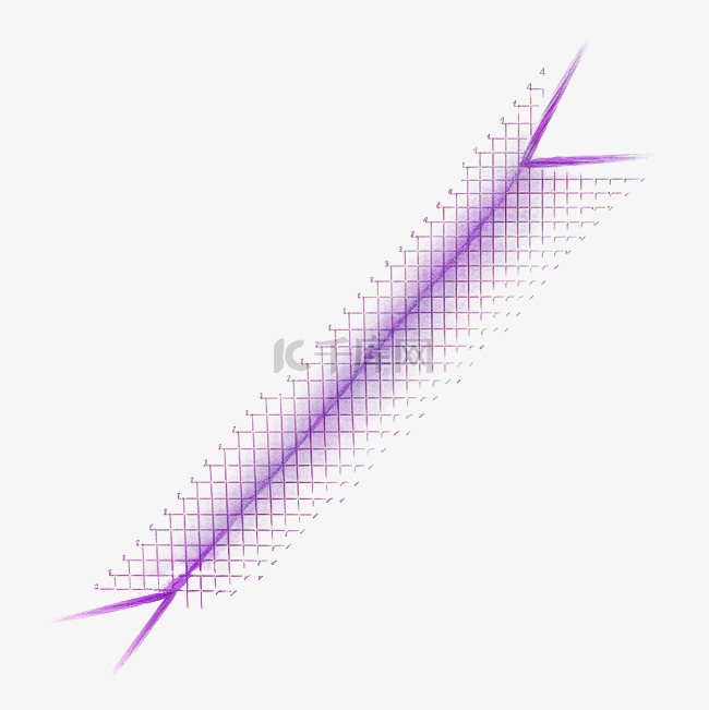 孤立的紫色箭头方格纸