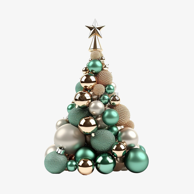 带有抽象圣诞树和装饰品的圣诞作