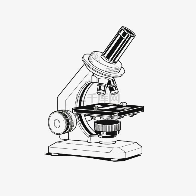 白色显微镜粉笔线条艺术