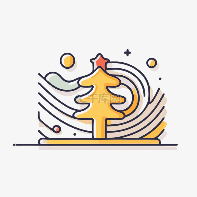 线性圣诞树设计 向量