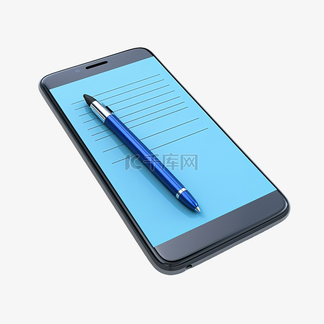 手机上配置文件蓝色清单的 3D