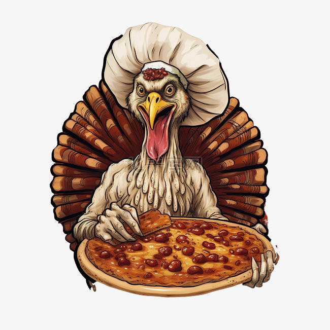 拯救火鸡吃披萨感恩节 T 恤设计