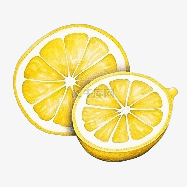 水彩柠檬切片