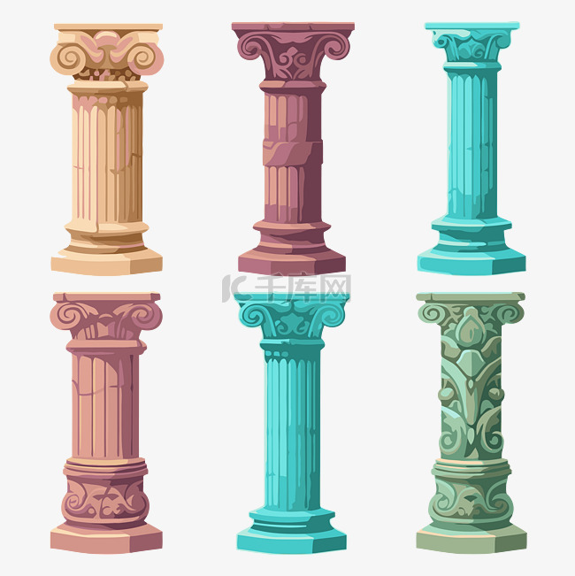 柱剪贴画集新古典主义和古罗马柱