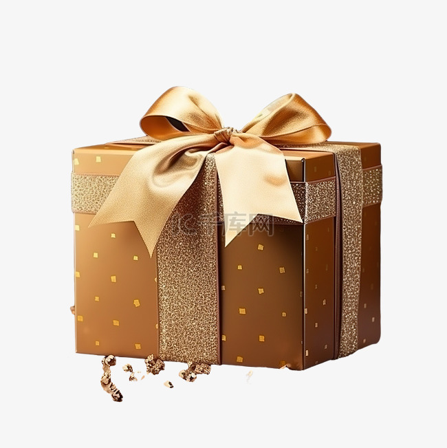 美丽的金盒圣诞礼物，黑暗中带金