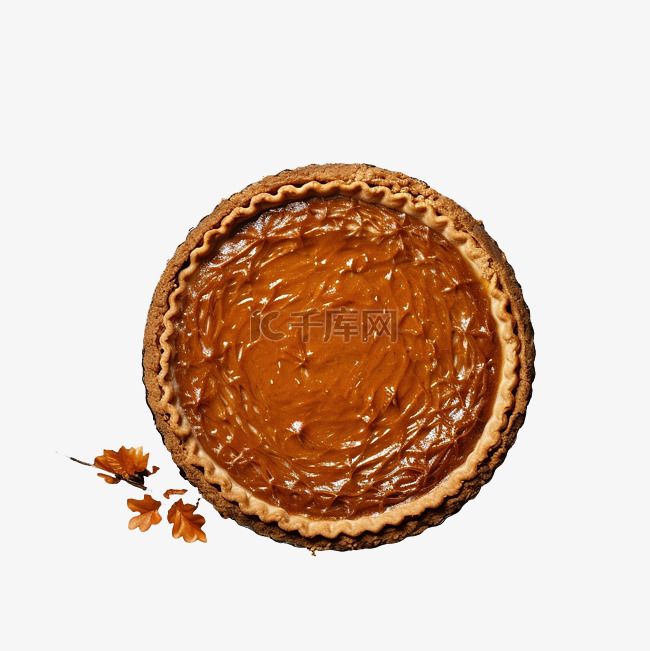 棕色木桌上感恩节馅饼的顶部视图
