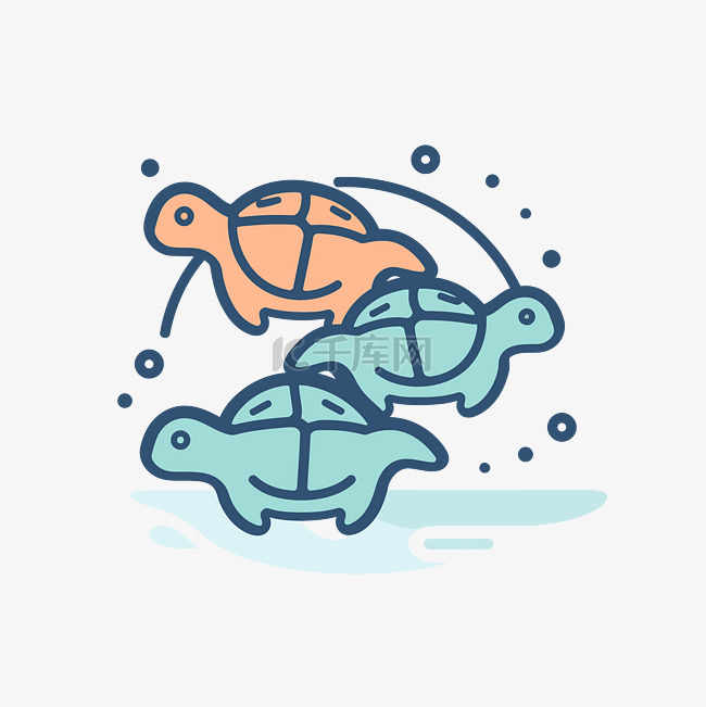 乌龟和乌龟在水里 向量
