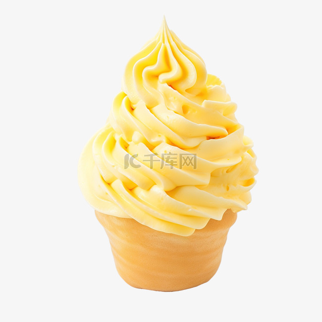 黄色软冰淇淋