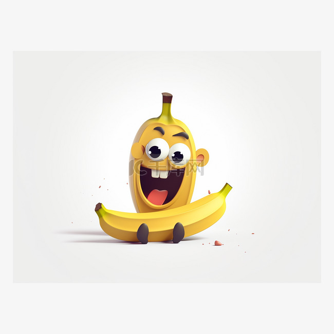 张开嘴巴的卡通香蕉