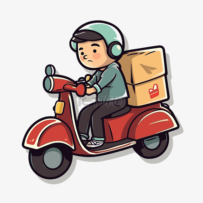 一个骑复古摩托车的亚洲男子携带