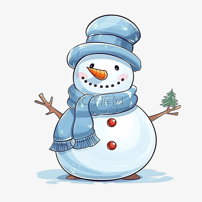 冬季人物肖像可爱的雪人