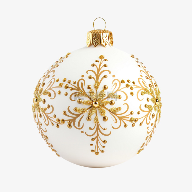 圣诞球金色装饰在白色木质上，上