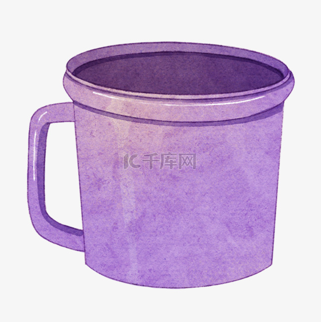紫色水彩水桶水盆