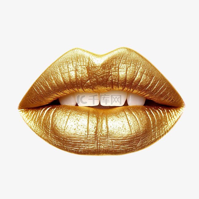 金色美丽的嘴唇