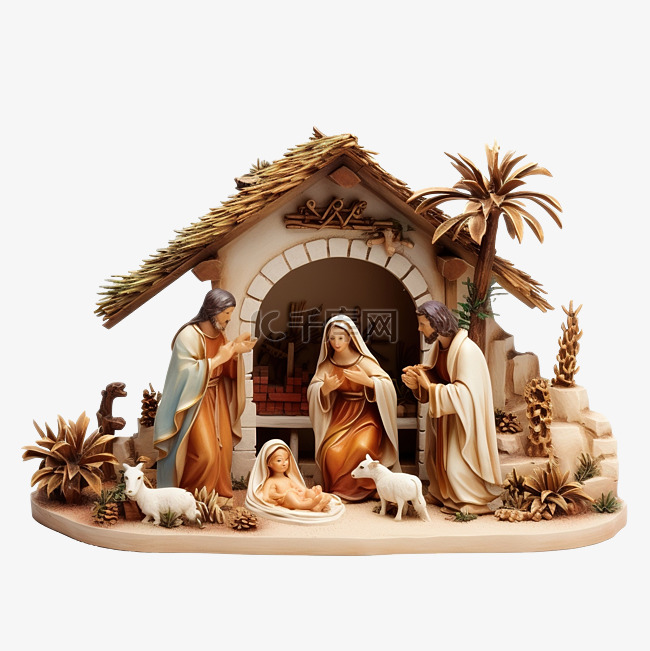 约瑟夫玛丽和小耶稣制作的圣诞托
