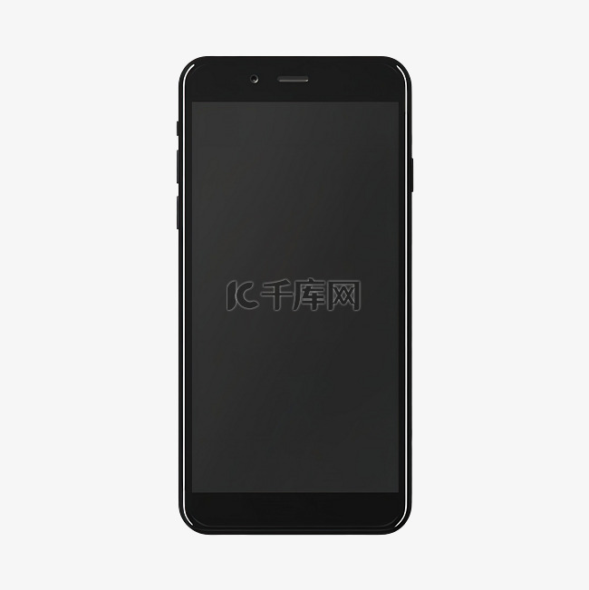 新版黑色超薄智能手机，带空白白