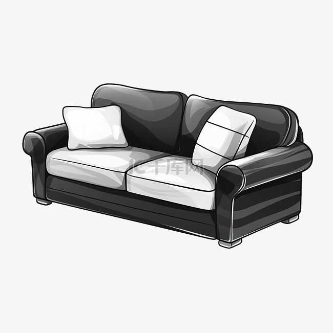 黑色现代沙发剪贴画家居室内家具