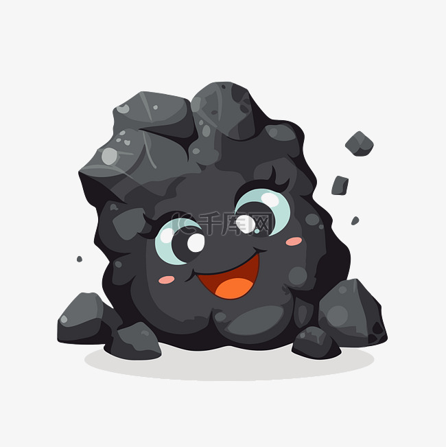 煤炭剪贴画可爱的小宝贝黑煤脸卡