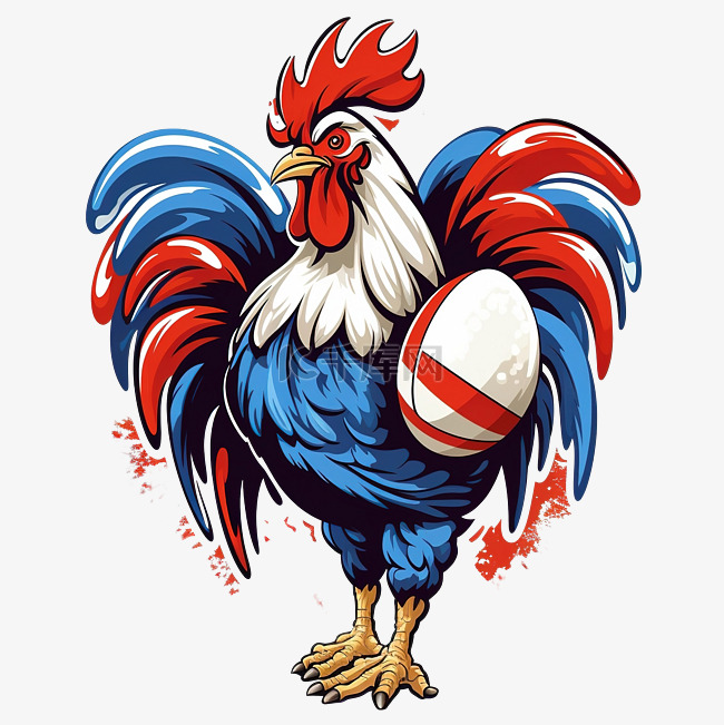 橄榄球公鸡吉祥物法国