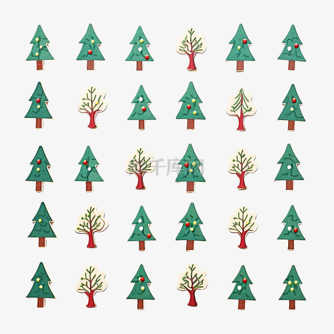 数出所有圣诞枞树并将它们与数字