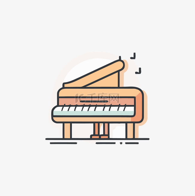 钢琴是用平面设计来描绘的 向量