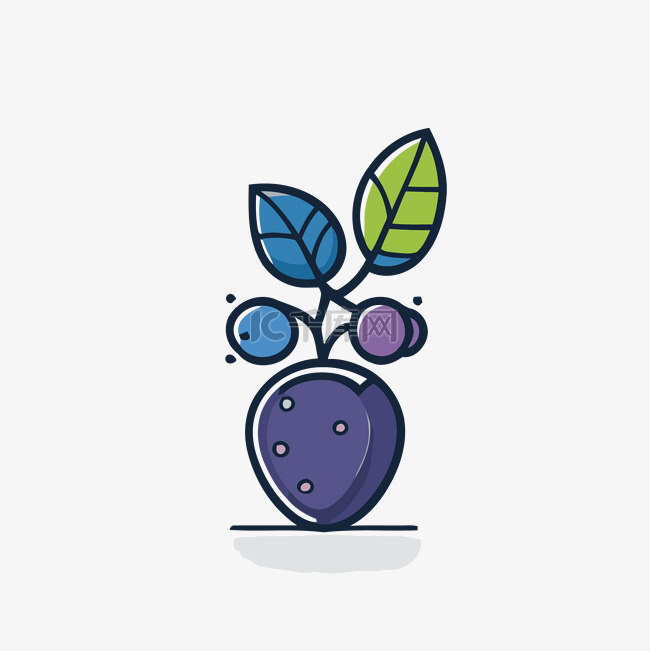 水果浆果的彩色平面设计图标 向