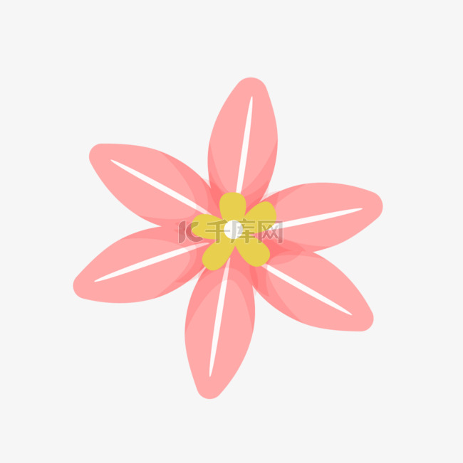 花朵粉色六叶