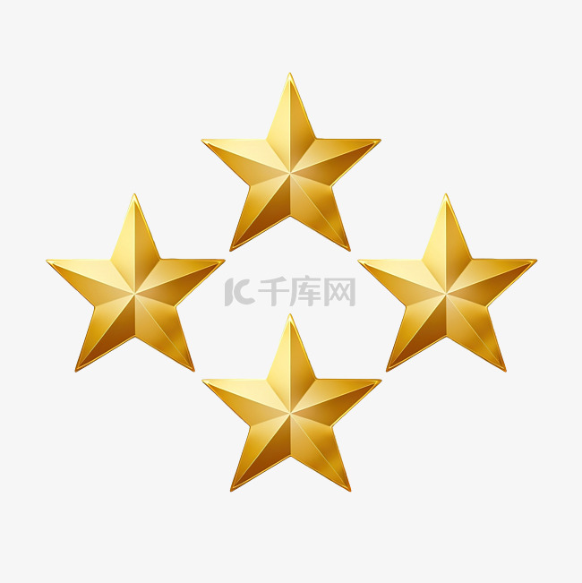 四颗星评级 PNG素材图片免费下载-千库网