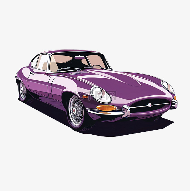 深紫色汽车png插图
