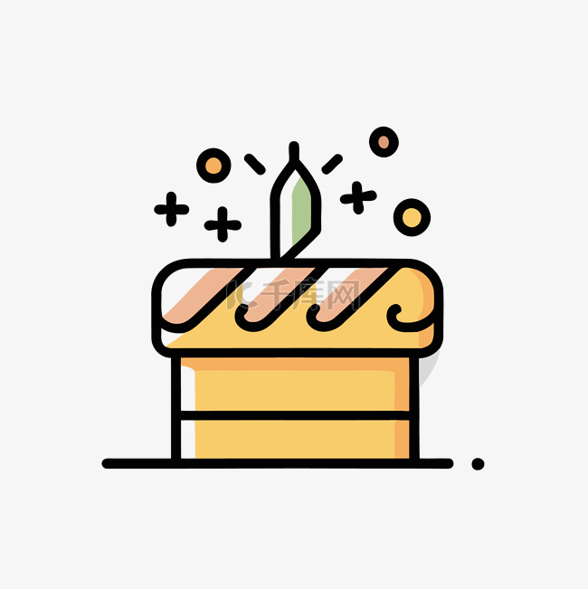 灰色背景上的生日蛋糕图标 向量