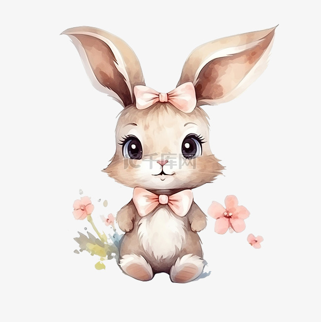 可愛的兔子插畫