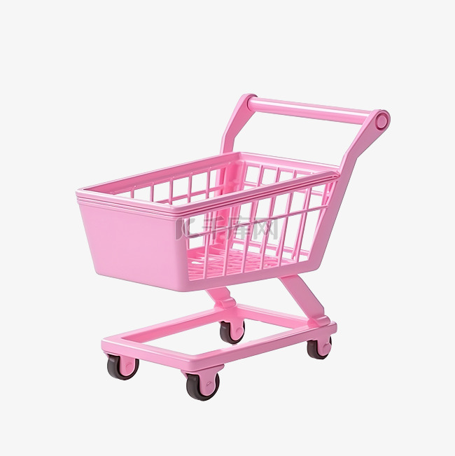 3d 购物车粉红色篮子标签搜索