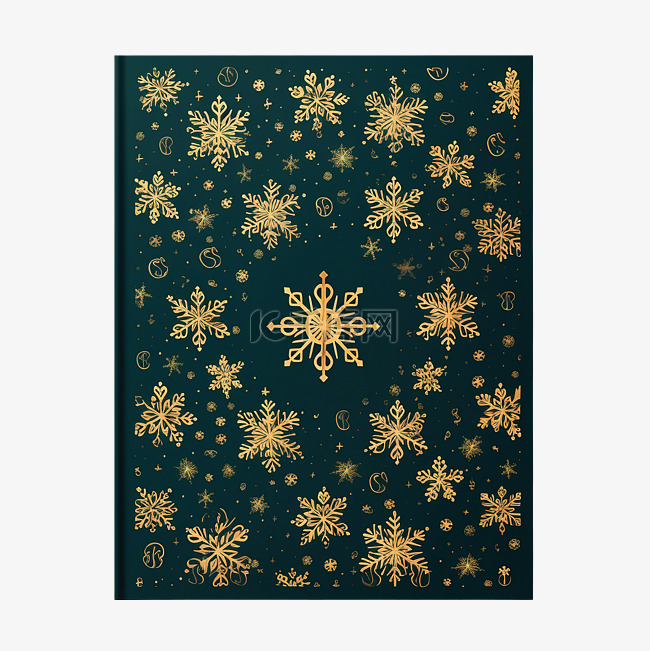 小册子圣诞快乐深绿色与冬季黄色