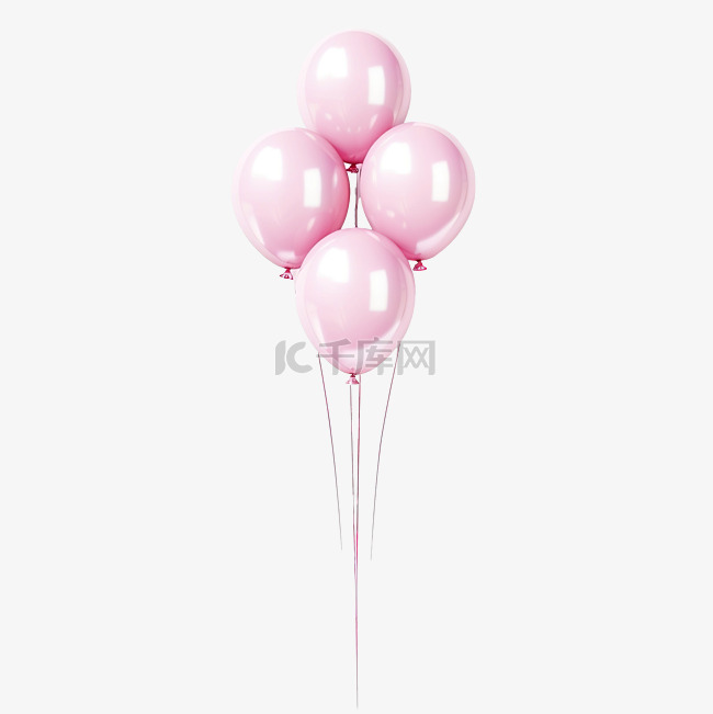 粉色珍珠色长气球