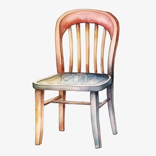 木椅水彩插图