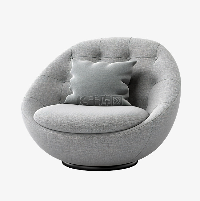 3d 家具现代织物圆形单人沙发
