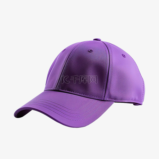 紫色帽子戴棒球帽侧视图