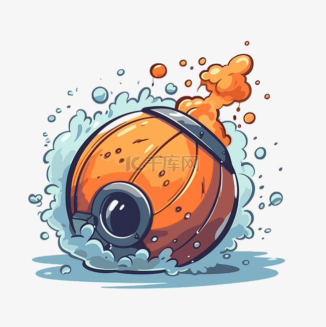 炮弹剪贴画卡通漂浮橡胶球在水中