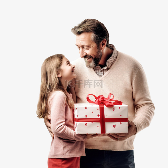 圣诞节概念 爸爸和女儿在圣诞节