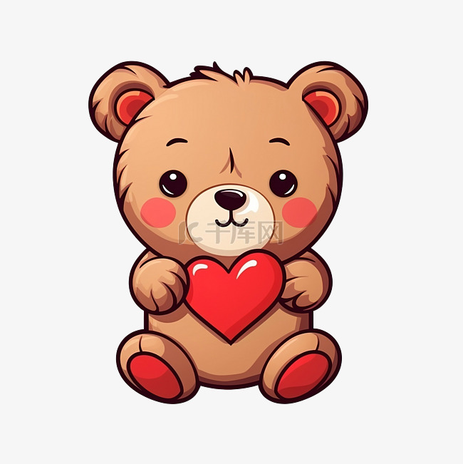 恋爱中的可爱泰迪熊贴纸