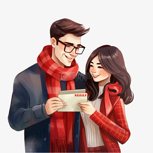 节日夫妇使用信用卡进行圣诞购物