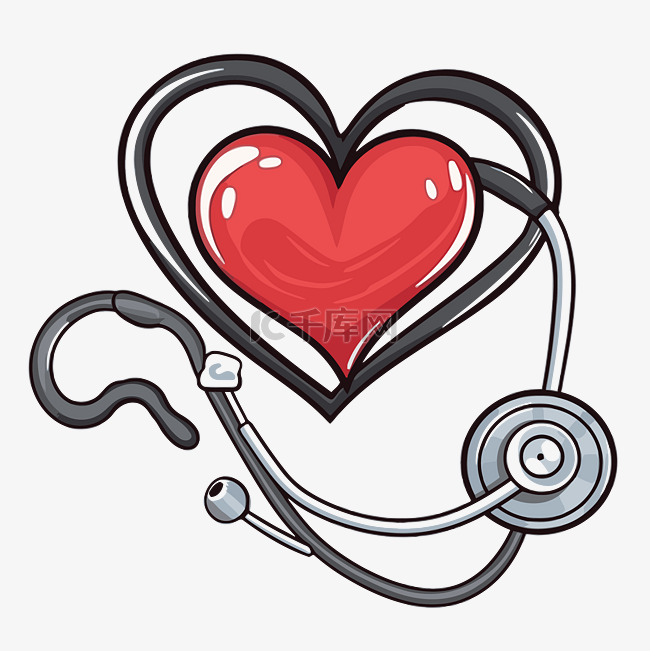 听诊器心脏剪贴画心脏和听诊器矢