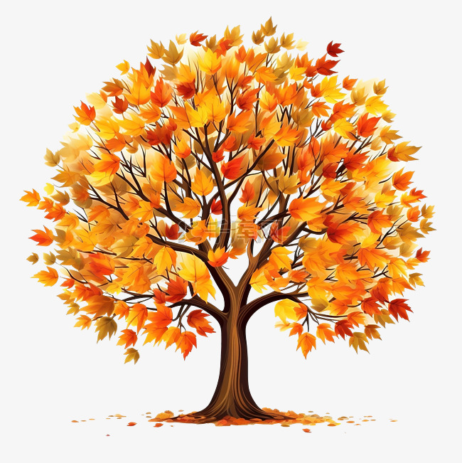 秋天的樹圖