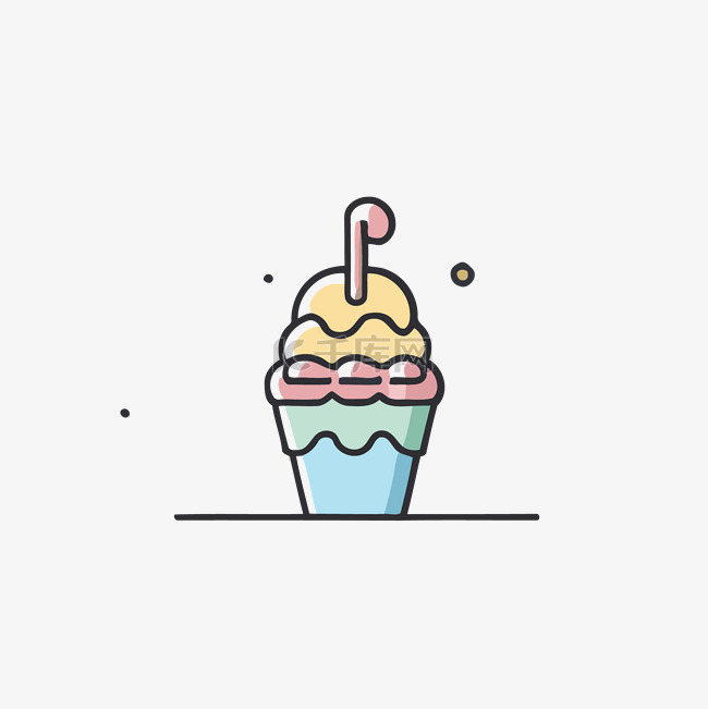 彩色背景中的小冰淇淋蛋糕 向量