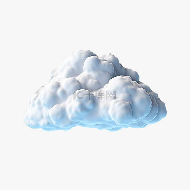 3d 渲染平坦的云隔离