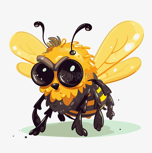 大黄蜂剪贴画可爱的卡通蜜蜂，白