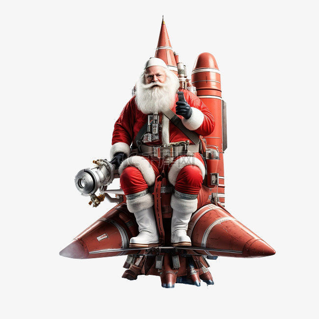 圣诞节前夕，圣诞老人坐在太空火
